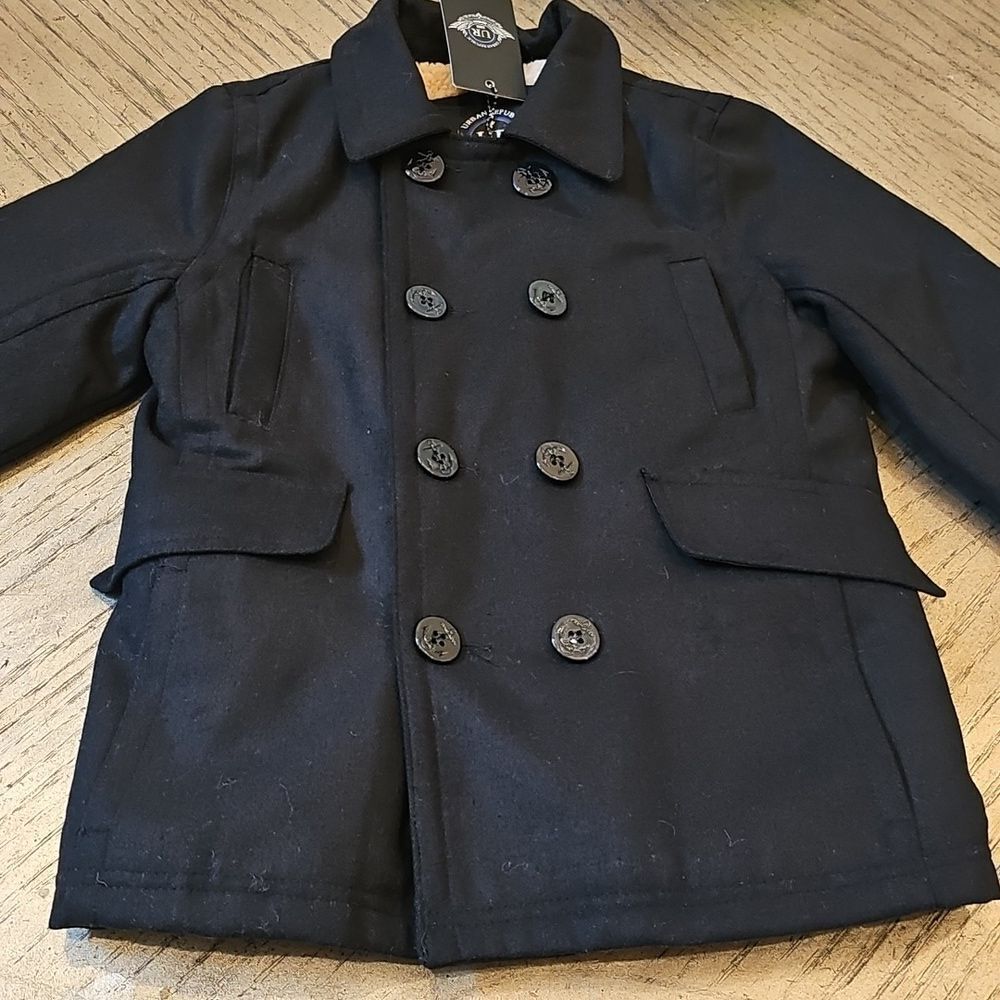 Classic Black Kids Peacoat Size 7 NWT Urban Republic